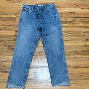 GRLFRND Distressed Blue Straight Leg Jeans